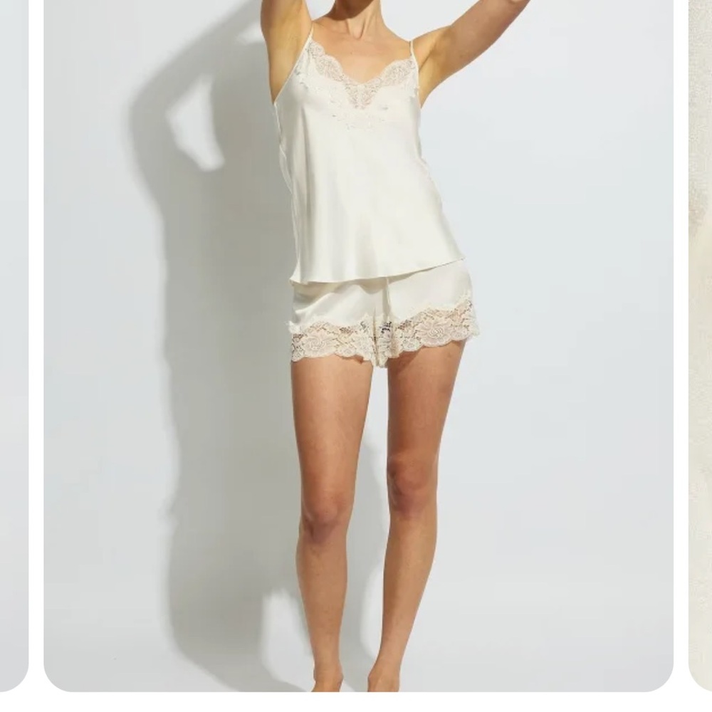 GINIA silk lace shorts and camisole. Size small for bottom. XS top worn once